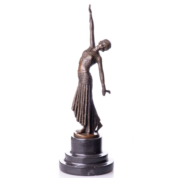 Art Deco Bronzefigur Tänzerin nach D.H.Chiparus BT805