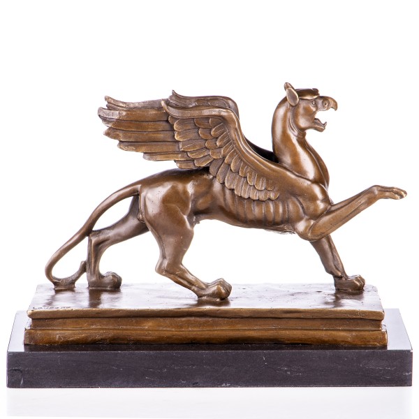 Bronzefigur eines Greif, halb Adler und halb Löwe YB443