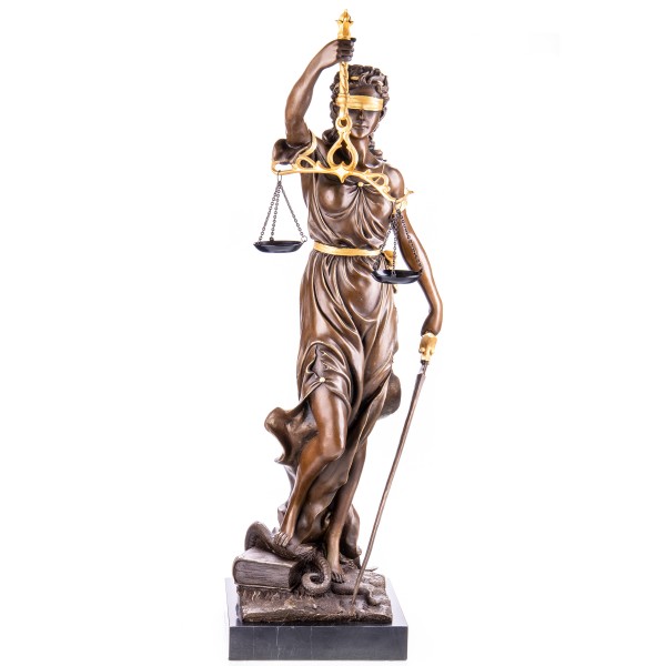 Bronzefigur Justitia mit Goldener Bemalung YB256