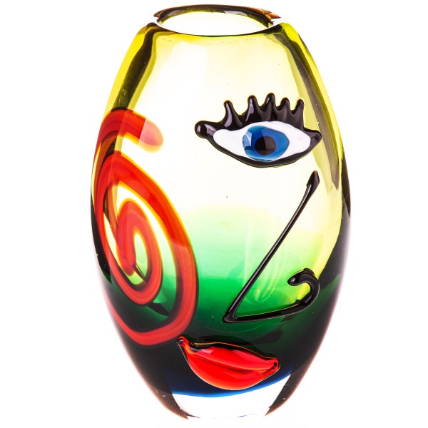 Murano-Stil Glas Vase mit Gesicht GL1468