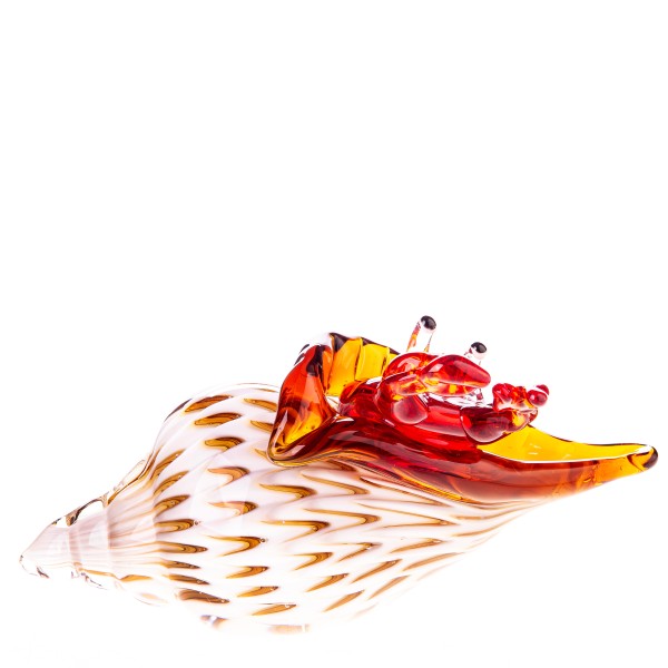 Murano-Stil Glas Muschel mit Krebs GL1447