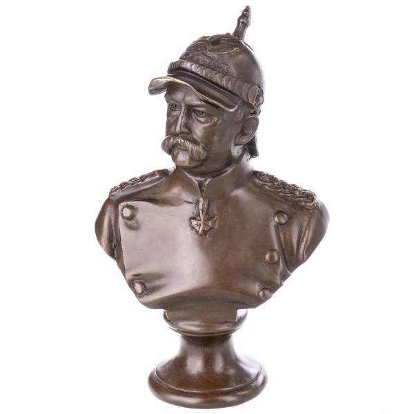 Bronzefigur Büste Otto von Bismark mit Pickelhaube BT905