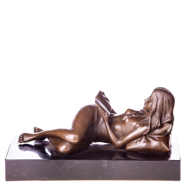 Bronzefigur Weiblicher Akt mit Buch BT102