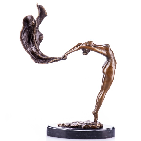 Bronzefigur Ballerina mit Tuch BT698