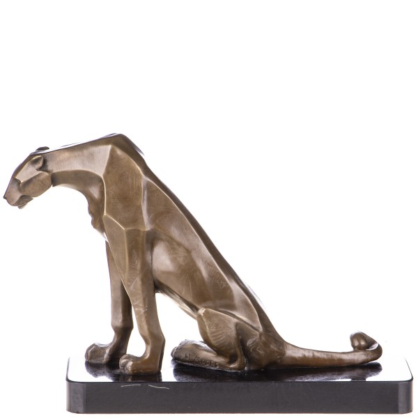 Art Deco Bronzefigur Panther sitzend YB592