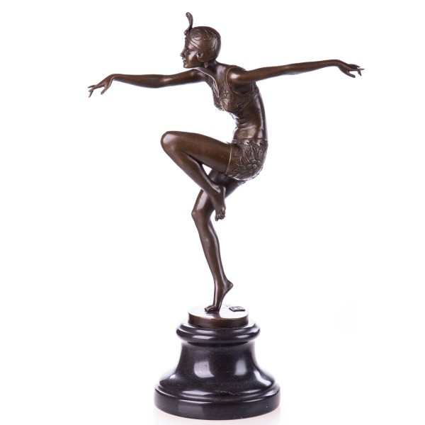 Art Deco Bronzefigur Tänzerin nach Preiss BT643