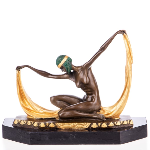 Farbige Art Deco Bronzefigur Tänzerin YB275