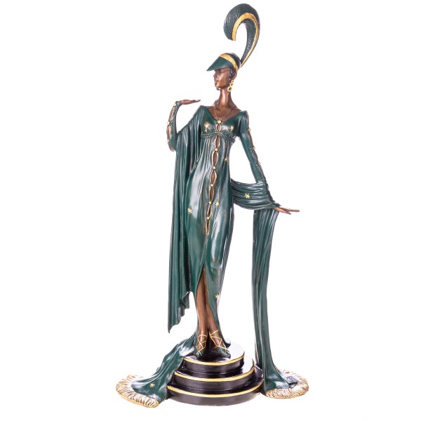 Farbige Art Deco Bronzefigur Frau BT750