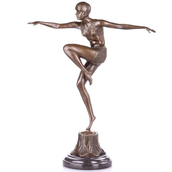 Art Deco Bronzefigur Tänzerin "Con Brio" nach F.Preiss BT112