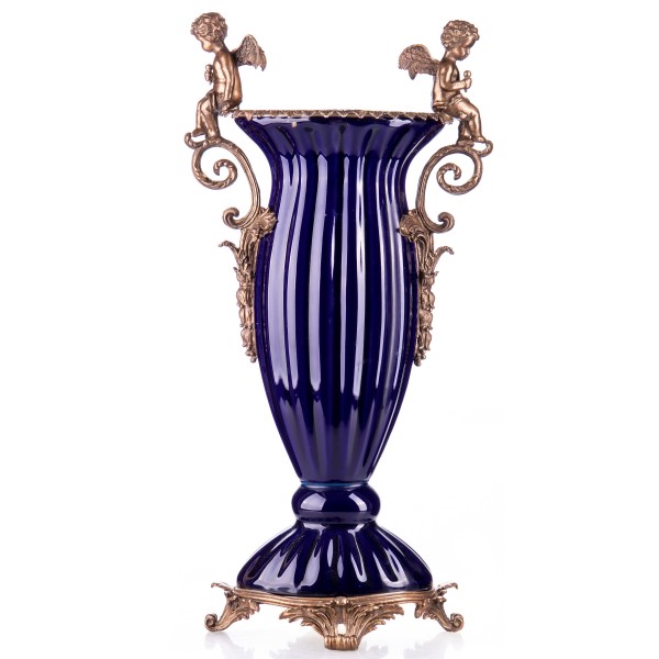 Porzellan mit Bronze Vase mit Engeln HM5940