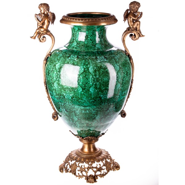 Porzellan mit Bronze Vase mit Engeln HM6302